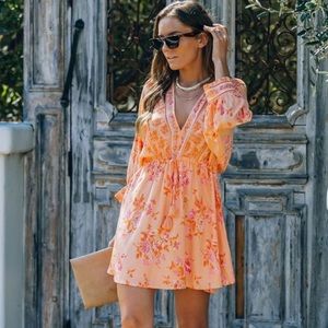 Short Pink & Orange Dress by Vici- TAGS ON!